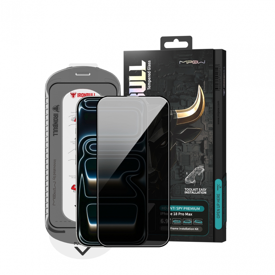 Kính Cường Lực Chống Nhìn Trộm iPhone 18 Pro Max 2026 MIPOW IRONBULL HD Anti-Spy Silk