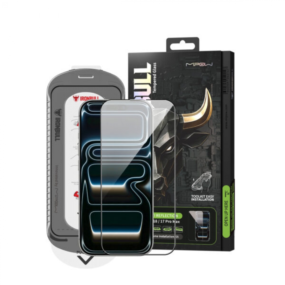 Kính Cường Lực Chống Phản Quang MIPOW IRONBULL HD Anti-Reflection 6.9” Cho iPhone 18 Pro Max / 17 Pro Max